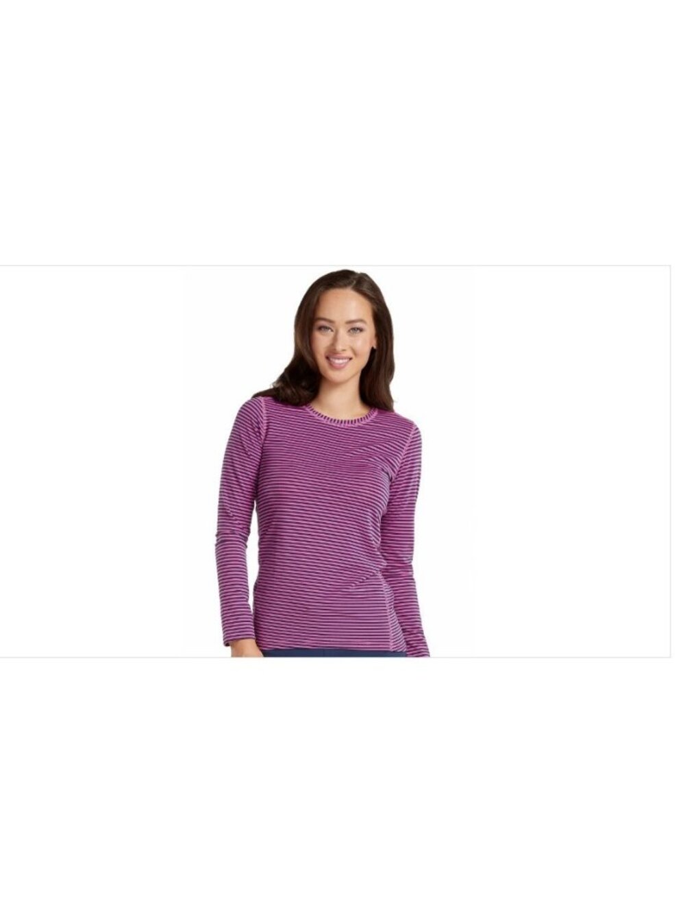 MED COUTURE Base Layer Performance Women's Scrub Tee Top 8522 -XS -Navy/Pink